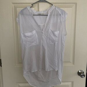White Sheer Sleeveless Blouse